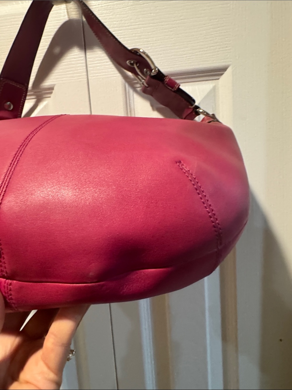 Coach Hot Pink Y2K Hobo Leather Shoulder Bag - Coach - Picture 6 of 11